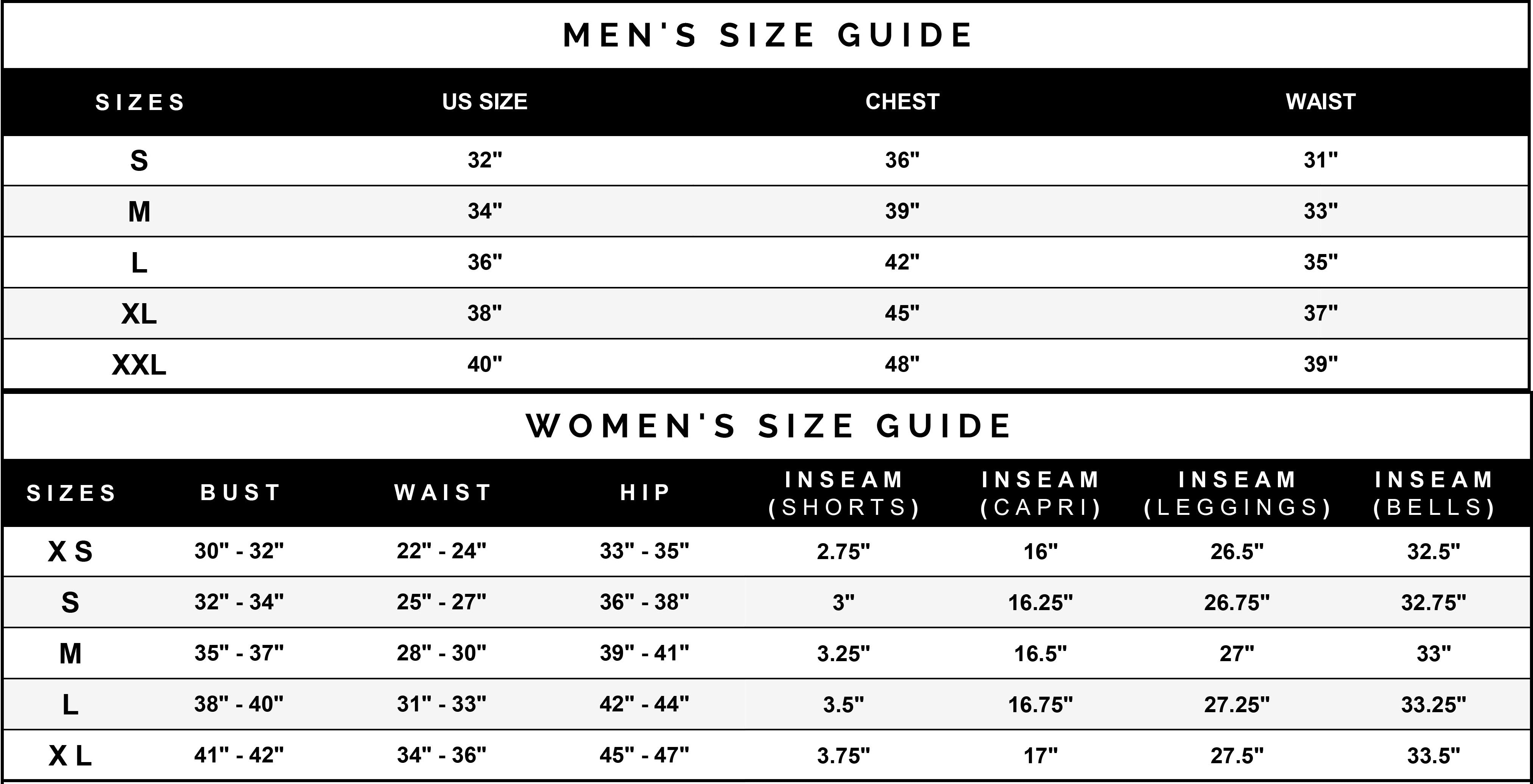 Size Charts