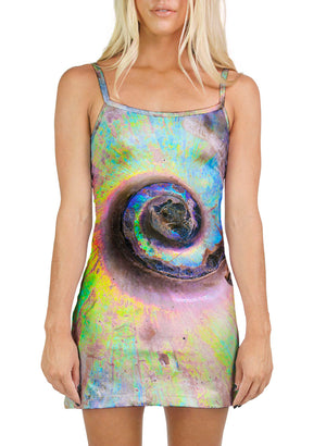 Opalized Rainbow Ammonite Mini Dress