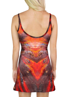 Opalized Red Flash Ammonite Mini Dress