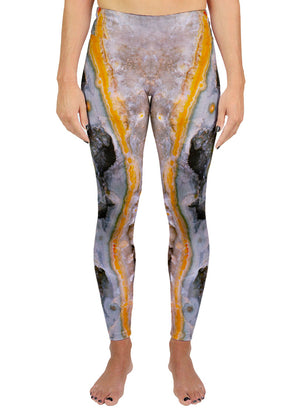 Yellow Stripe Ocean Jasper Active Leggings