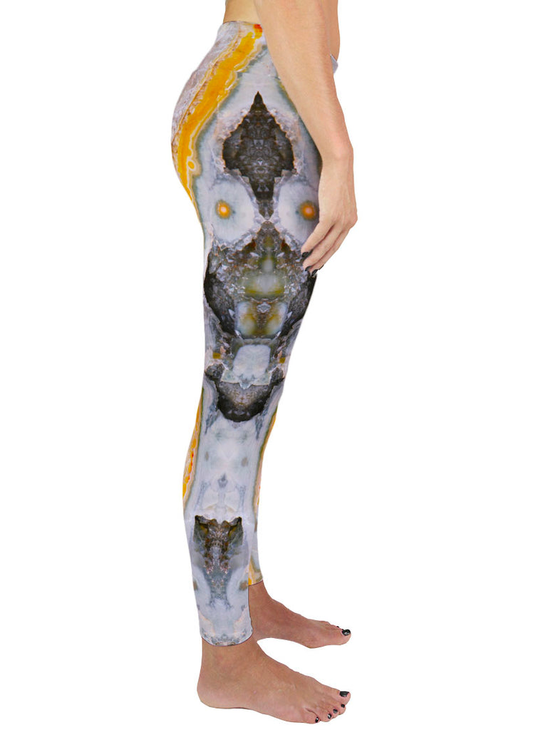 Yellow Stripe Ocean Jasper Active Leggings