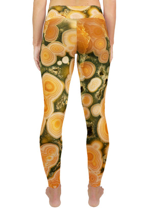 Orange Ocean Jasper Active Leggings