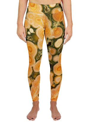 Orange Ocean Jasper Active Leggings