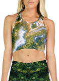 Light Green Ocean Jasper Racerback Crop Top