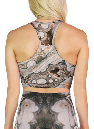 Grey Ocean Jasper Racerback Crop Top