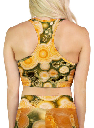 Orange Ocean Jasper Racerback Crop Top