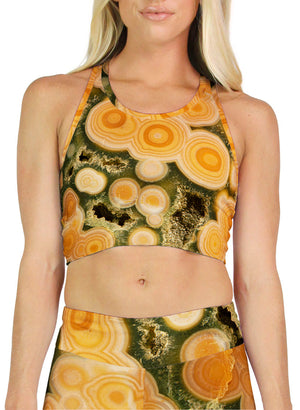 Orange Ocean Jasper Racerback Crop Top