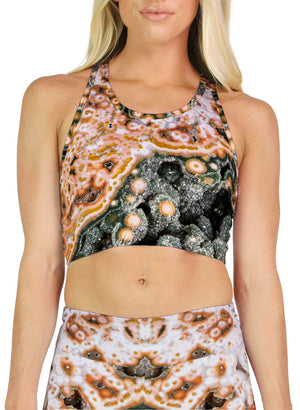 Red Ocean Jasper Racerback Crop Top