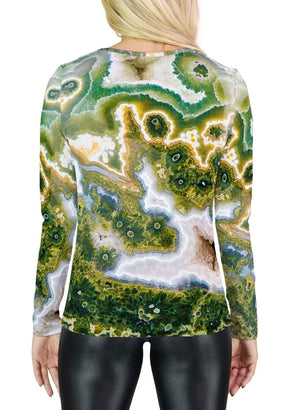 Light Green Ocean Jasper Long Sleeve T-Shirt